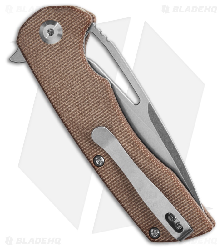 Kansept Knives Kim Ning Kryo Liner Lock Knife Brown Micarta (3.6" Stonewash)