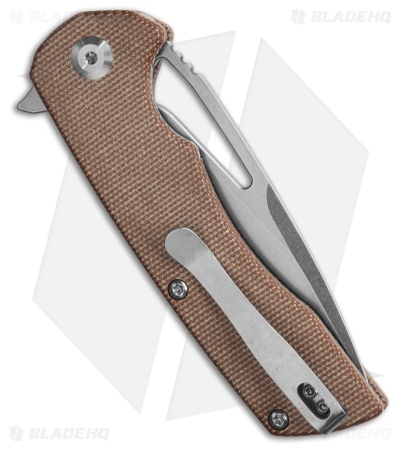 Kansept Knives Kim Ning Kryo Liner Lock Knife Brown Micarta (3.6" Stonewash)