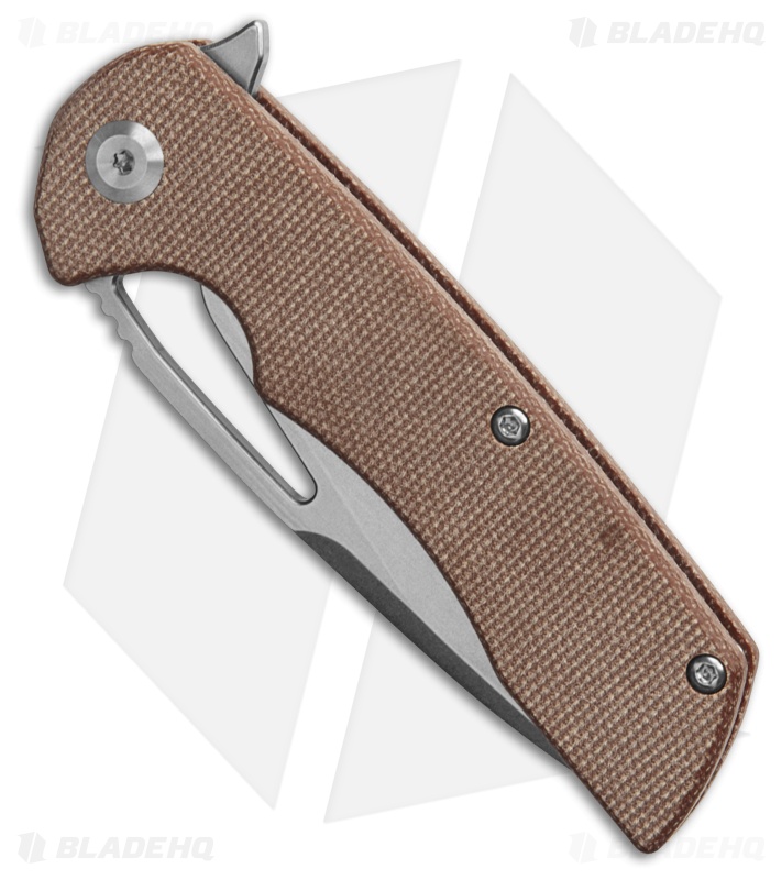 Kansept Knives Kim Ning Kryo Liner Lock Knife Brown Micarta (3.6" Stonewash)
