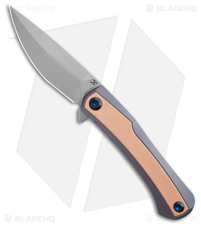 Kansept Knives Kratos Frame Lock Knife Copper Inlay/Ti (3.75" SW)           