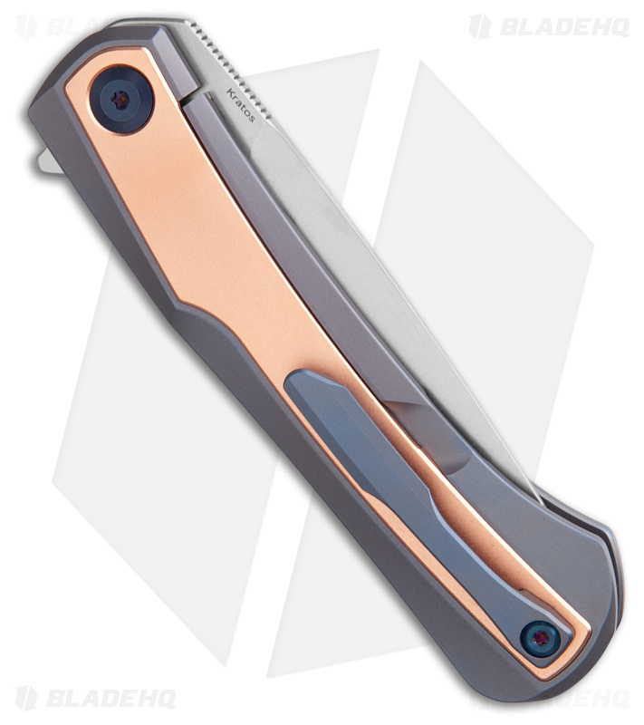 Kansept Knives Kratos Frame Lock Knife Copper Inlay/Ti (3.75" SW)           