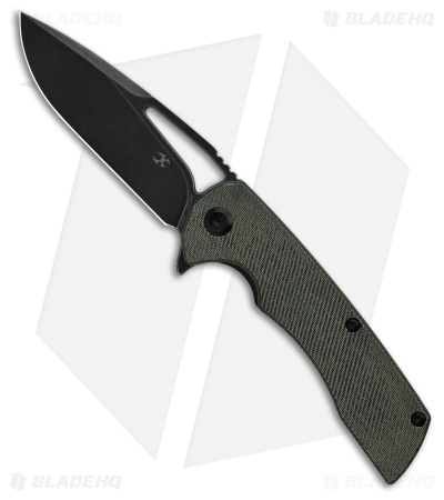 Kansept Knives Kryo Drop Point Liner Lock Knife Gray Micarta (3.6" Black SW)