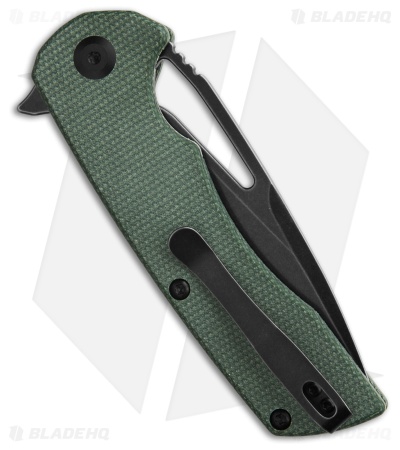 Kansept Knives Kryo Drop Point Liner Lock Knife Green Micarta (3.6" Black SW)