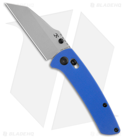 Kansept Knives Main Street Crossbar Lock Knife Blue G-10 (3.3" Stonewash)  
