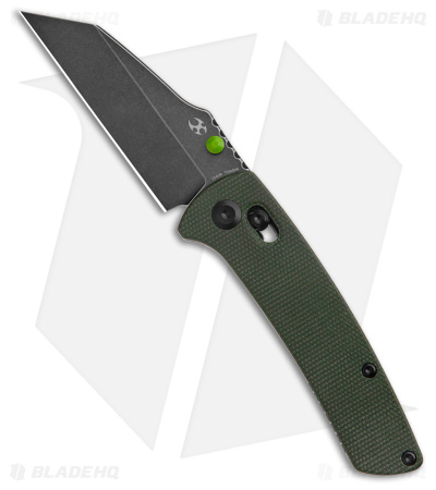 Kansept Knives Main Street Crossbar Lock Knife Green Micarta (3.3" Black SW)