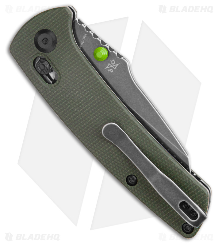 Kansept Knives Main Street Crossbar Lock Knife Green Micarta (3.3" Black SW)