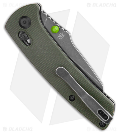 Kansept Knives Main Street Crossbar Lock Knife Green Micarta (3.3" Black SW)