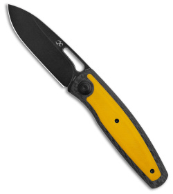 Kansept Knives Mato Liner Lock Knife Yellow G-10/Carbon Fiber (3.1" Black)