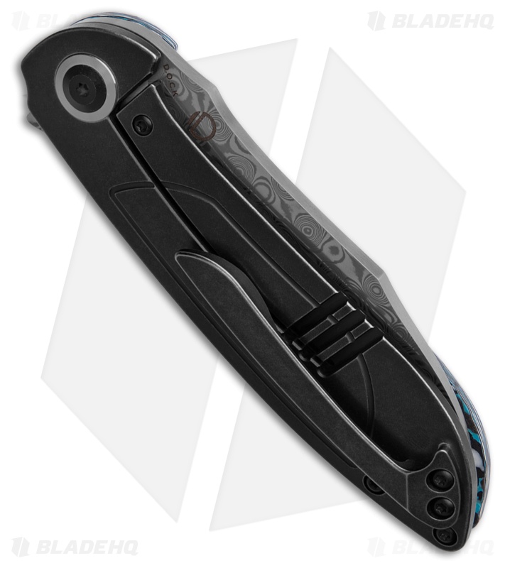Kansept Knives Prometheus Liner Lock Knife Blue/White CF (3.3" Black SW)