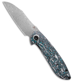 Kansept Knives Prometheus Liner Lock Knife Blue/White CF (3.3" Black SW)