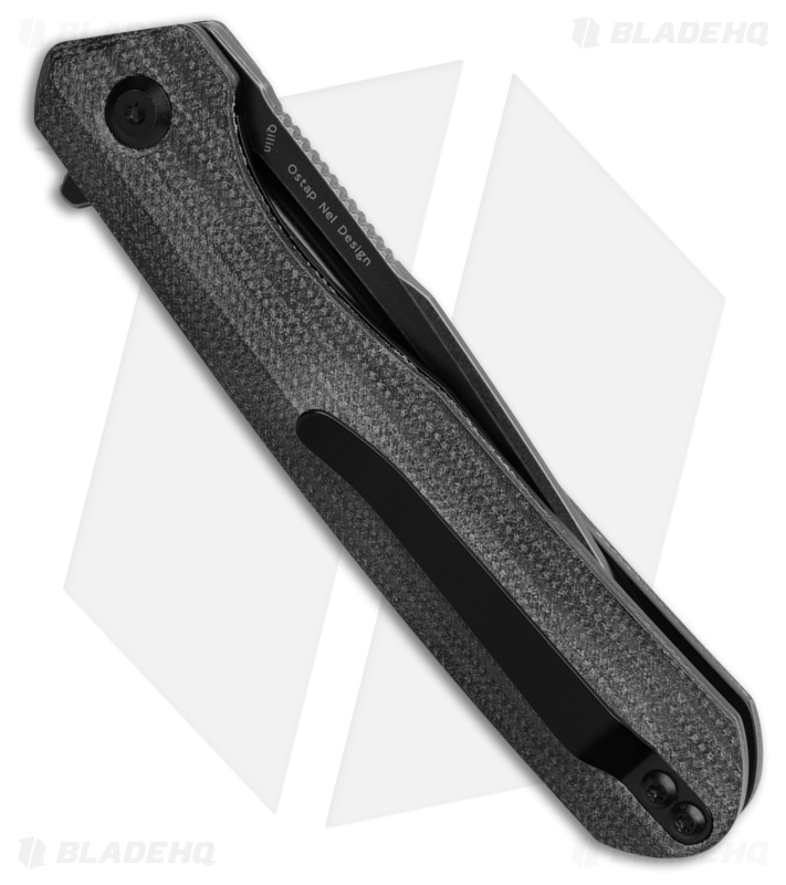 Kansept Knives Qilin Drop Point Liner Lock Knife Black Micarta (3.4" Black SW)