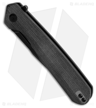 Kansept Knives Qilin Drop Point Liner Lock Knife Black Micarta (3.4" Black SW)