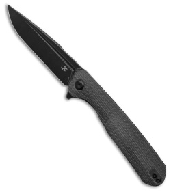 Kansept Knives Qilin Drop Point Liner Lock Knife Black Micarta (3.4" Black SW)