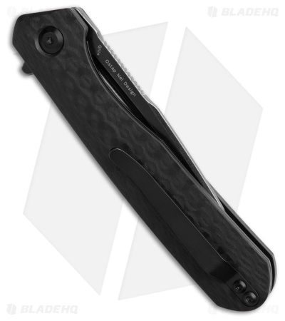 Kansept Knives Qilin Liner Lock Knife Carbon Fiber (3.4" Black Stonewash)