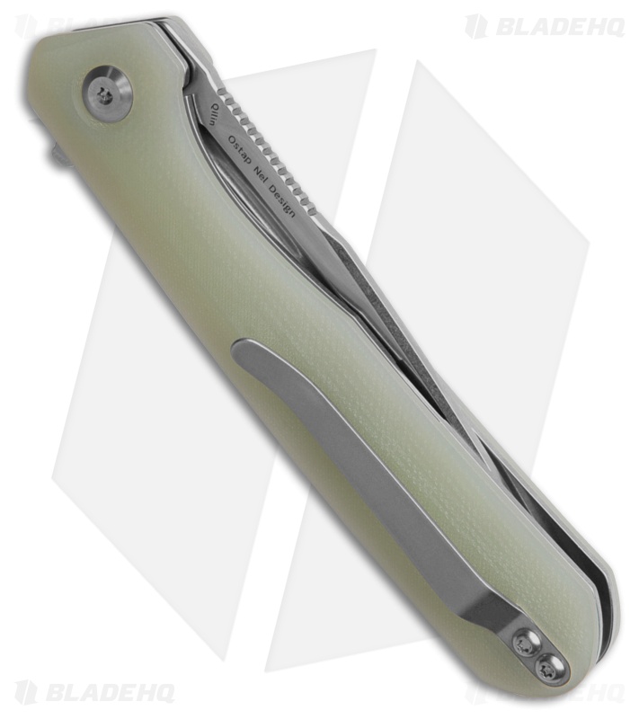 Kansept Knives Qilin Liner Lock Knife Jade G-10 (3.4" Stonewash) T1047T5