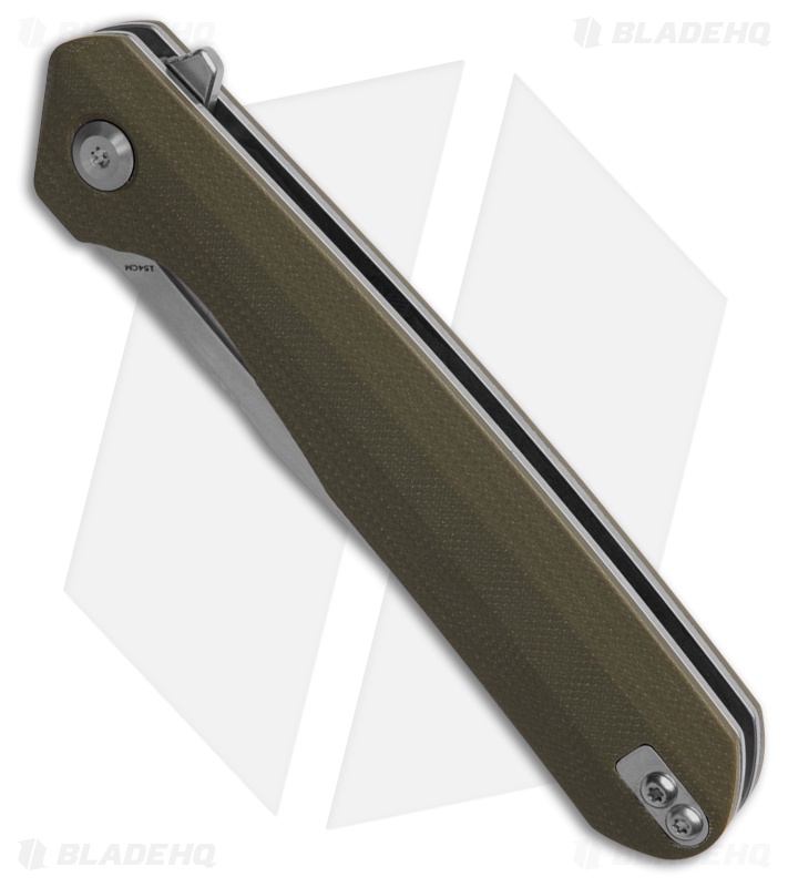 Kansept Knives Qilin Liner Lock Knife Olive Green G-10 (3.4" Stonewash)
