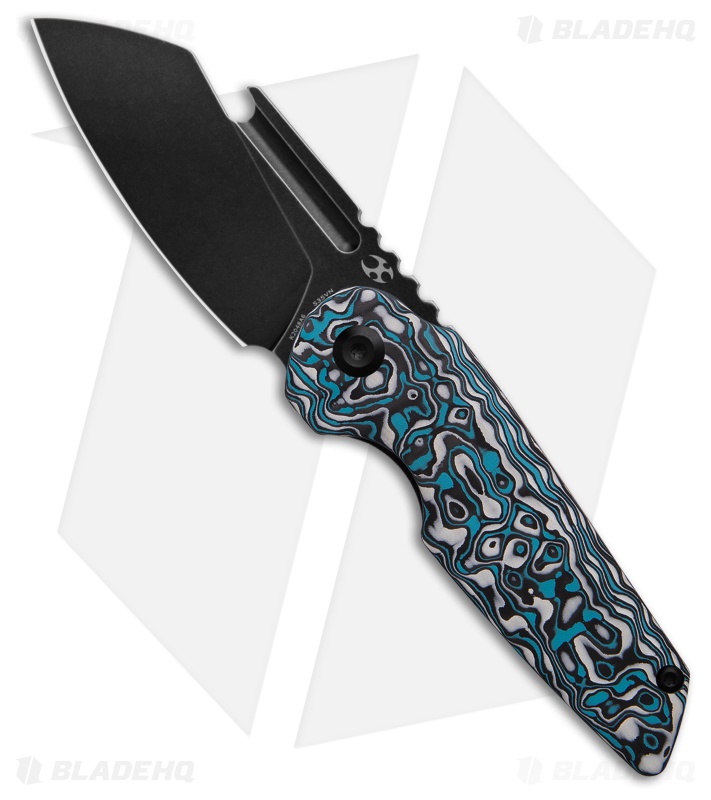 Kansept Knives Rafe Frame Lock Blue/White CF BSW - Blade HQ