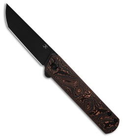 Kansept Knives Rolf Helbig Foosa Slip Joint Knife Copper CF (3.1" Black)