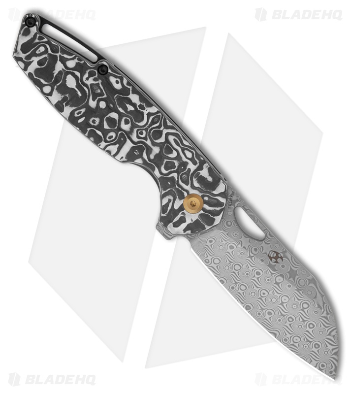 Kansept Knives Model 6 Knife Black/White Nebula CF Damascus