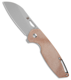 Kansept Knives Swan Model 6 Liner Lock Knife Brown Micarta (3" Stonewash)