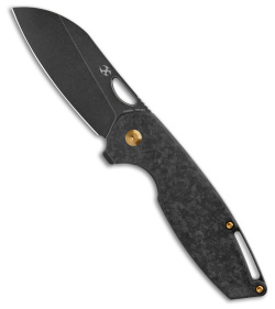 Kansept Knives Swan Model 6 Liner Lock Knife Shred Carbon Fiber (3" Black SW)