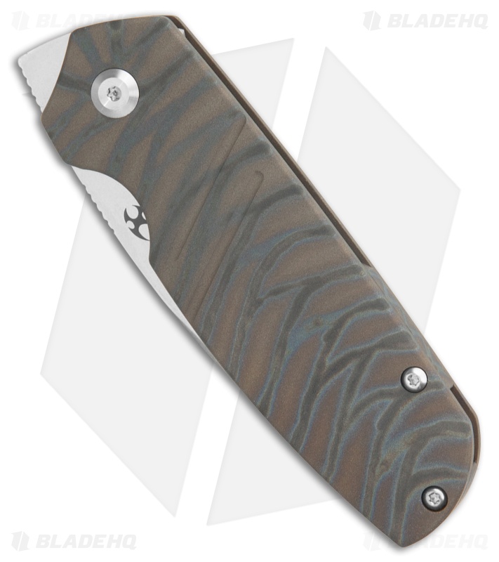 Kansept Knives Turaco Tiger Stripe Flamed Titanium SW S35VN