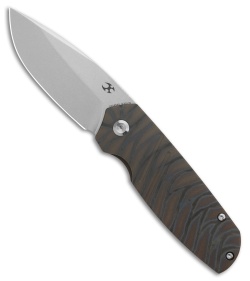 Kansept Knives Turaco Frame Lock Knife Tiger Stripe Flamed Titanium (2.8" SW)