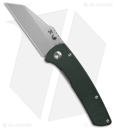 Kansept Main Street Reverse Tanto Liner Lock Knife Green Micarta (3.4" SW)
