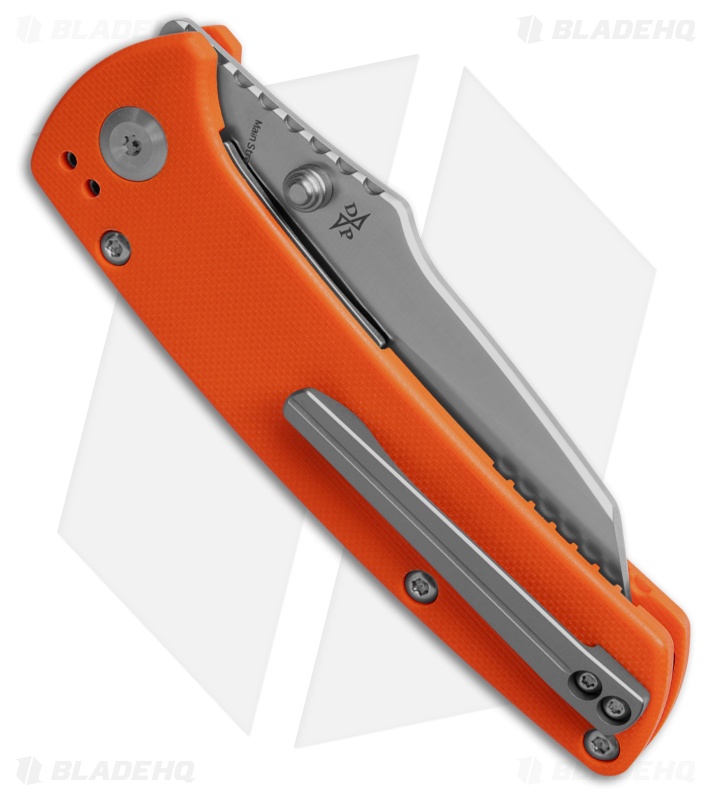 Kansept Main Street Reverse Tanto Liner Lock Knife Orange G-10 (3.4" Satin)