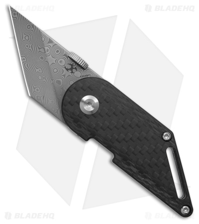 Kansept Pinkerton Dash Folding Kiridashi Knife Carbon Fiber (1.69" Damascus)