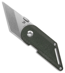 Kansept Pinkerton Dash Folding Kiridashi Knife Green Micarta (1.69" Stonewash) 