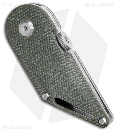 Kansept Pinkerton Dash Folding Kiridashi Knife Green Micarta (1.69" Stonewash) 
