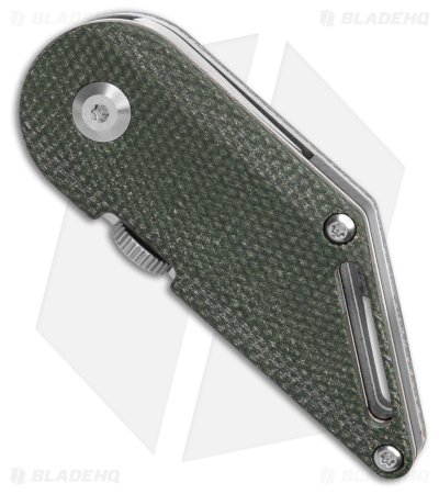 Kansept Pinkerton Dash Folding Kiridashi Knife Green Micarta (1.69" Stonewash) 