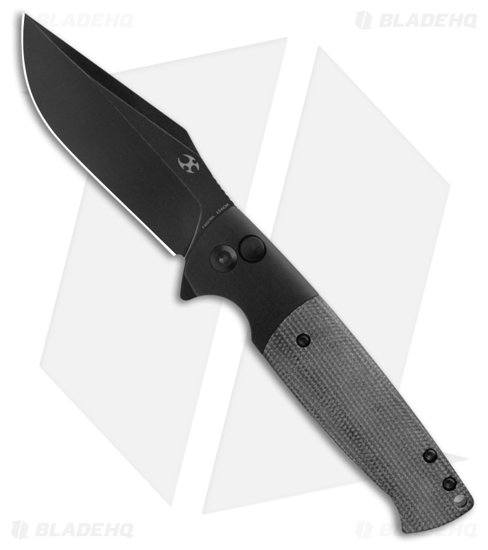 Kansept Shikari Button Blk Alum/Blk Micarta Blk/SW - Blade HQ
