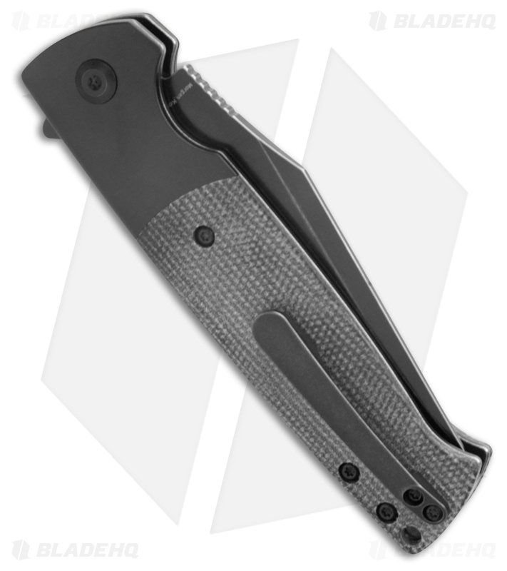 Kansept Shikari Button Blk Alum/Blk Micarta Blk/SW - Blade HQ