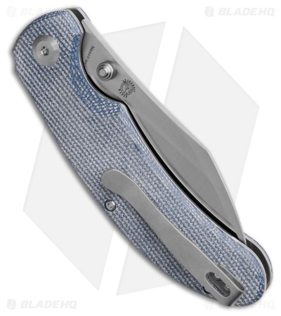 Tenable Nesstreet Button Lock Knife Blue Micarta (3.6" Satin)