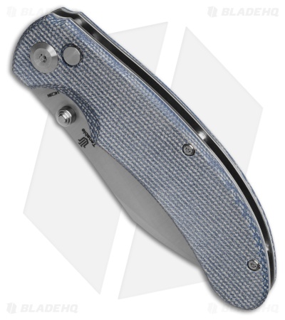Tenable Nesstreet Button Lock Knife Blue Micarta (3.6" Satin)