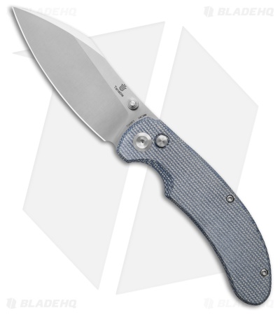 Tenable Nesstreet Button Lock Knife Blue Micarta (3.6" Satin)