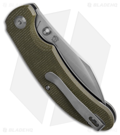 Tenable Nesstreet Button Lock Knife Green Micarta (3.6" Satin)