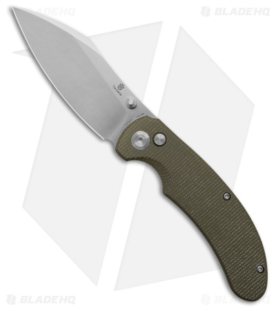Tenable Nesstreet Button Lock Knife Green Micarta (3.6" Satin)