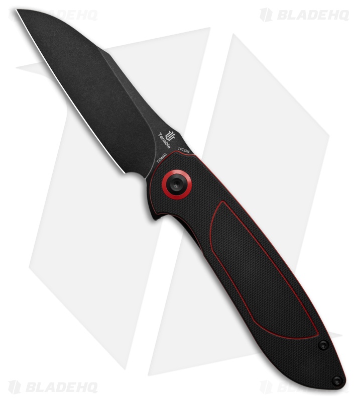Tenable Prometheus Liner Lock Knife Black/Red G-10 (3.3" Black SW)