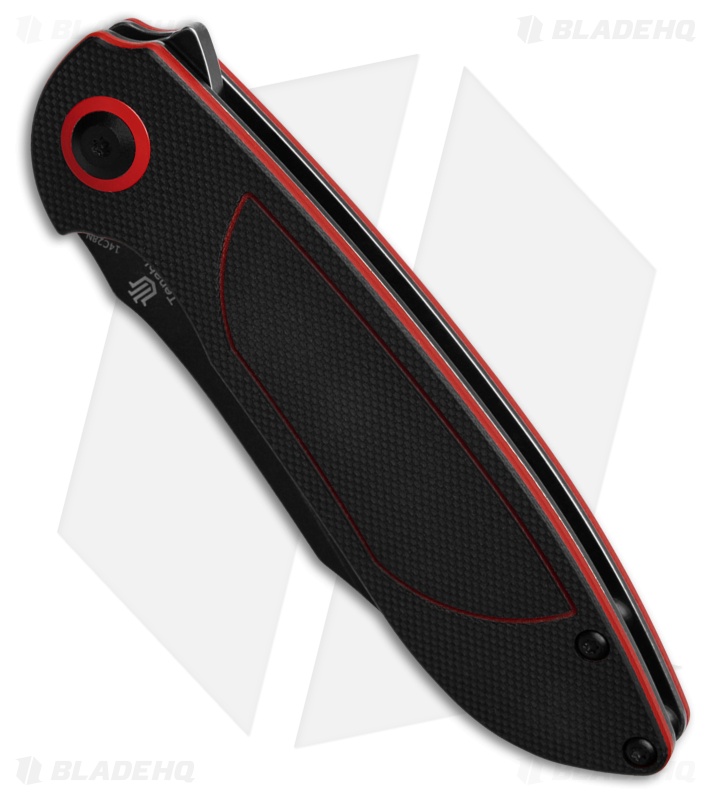 Tenable Prometheus Liner Lock Knife Black/Red G-10 (3.3" Black SW)