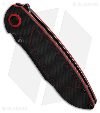 Tenable Prometheus Liner Lock Knife Black/Red G-10 (3.3" Black SW)