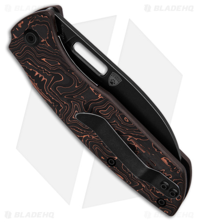 Kansept Knives Convict Liner Lock Knife Copper Carbon Fiber (3.4" Black SW)