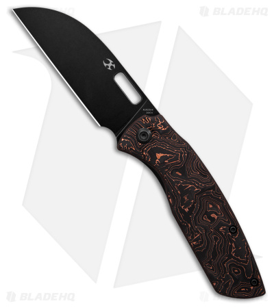 Kansept Knives Convict Liner Lock Knife Copper Carbon Fiber (3.4" Black SW)