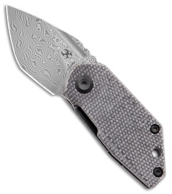 Kansept Knives 4T5 Design RIO Liner Lock Knife Black Micarta (1.56" Damascus)