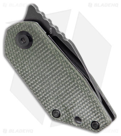 Kansept Knives 4T5 Design RIO Liner Lock Knife Green Micarta (1.56" Black SW)