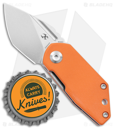 Kansept Knives 4T5 Design RIO Liner Lock Knife Orange G-10 (1.56" Stonewash)