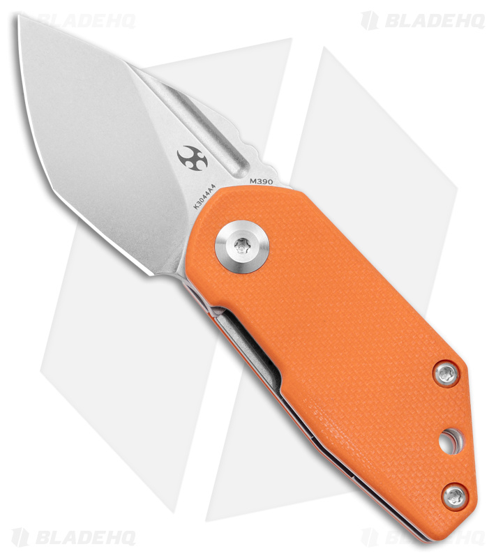 Kansept Knives 4T5 Design RIO Liner Lock Knife Orange G-10 (1.56" Stonewash)