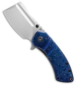 Kansept Knives Mini Korvid Knife Titanium W/Dimples Blue